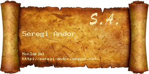 Seregi Andor névjegykártya