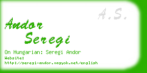 andor seregi business card